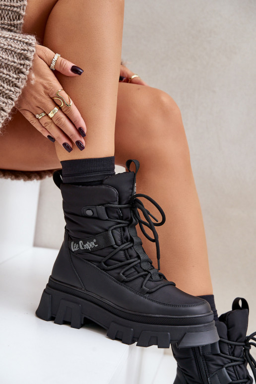 Schwarze Damen Schneestiefel Lee Cooper LCJ-24-47-3144