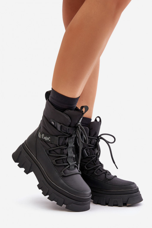Schwarze Damen Schneestiefel Lee Cooper LCJ-24-47-3144