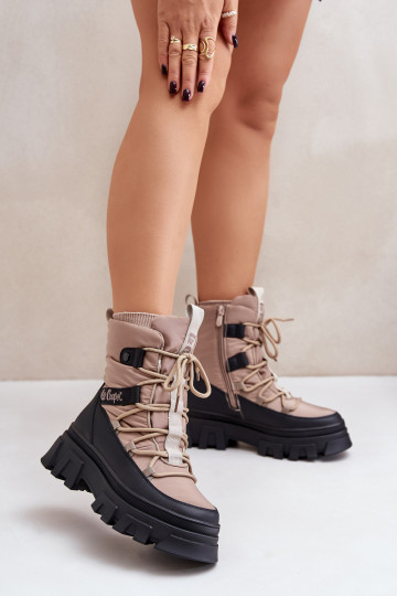 Beige Damen Schneestiefel Lee Cooper LCJ-24-47-3143 2
