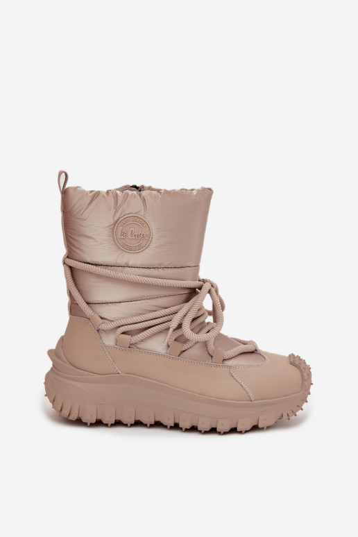 Beige und goldene Schneestiefel mit Plattform Lee Cooper LCJ-25-12-3663