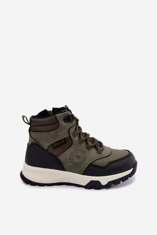 Grüne gefütterte Kinderstiefel Big Star UU374001