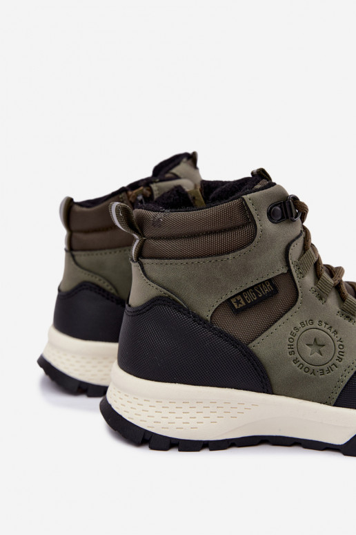Grüne gefütterte Kinderstiefel Big Star UU374001
