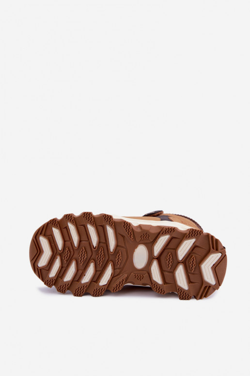 Braune gefütterte Kinderstiefel mit Klettverschluss Big Star UU374005
