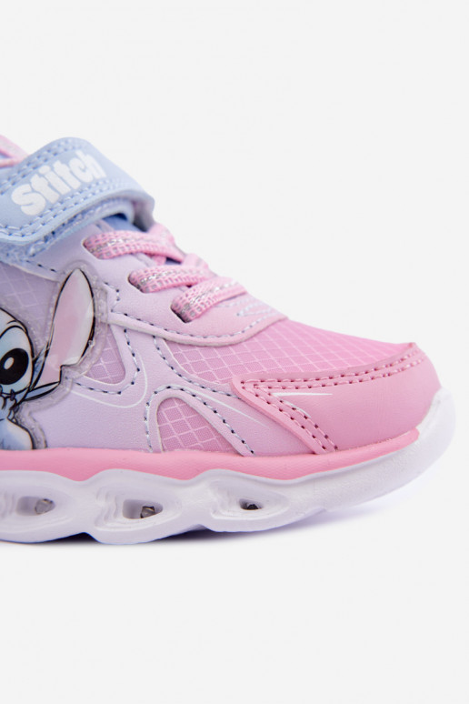 Kinder Sneaker Stitch mit glitzernder Sohle 8703815 in Rosa-Blau