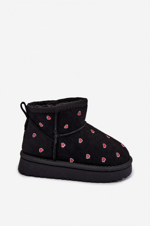 Kinder Schneestiefel mit Herzen in Schwarz Gracina
