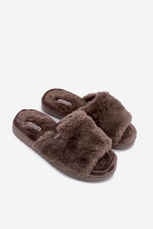 Damen Hausschuhe mit Fell in Grau Loraline