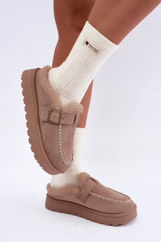 Damen Schneestiefel mit Schnallen in Sand Saldora