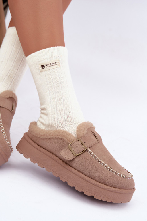 Damen Schneestiefel mit Schnallen in Sand Saldora
