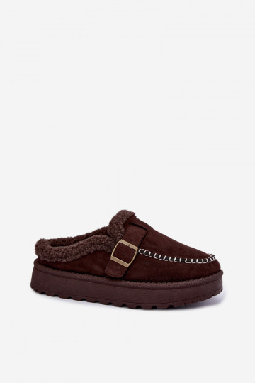 Damen Schneestiefel mit Schnallen in Schokolade Saldora