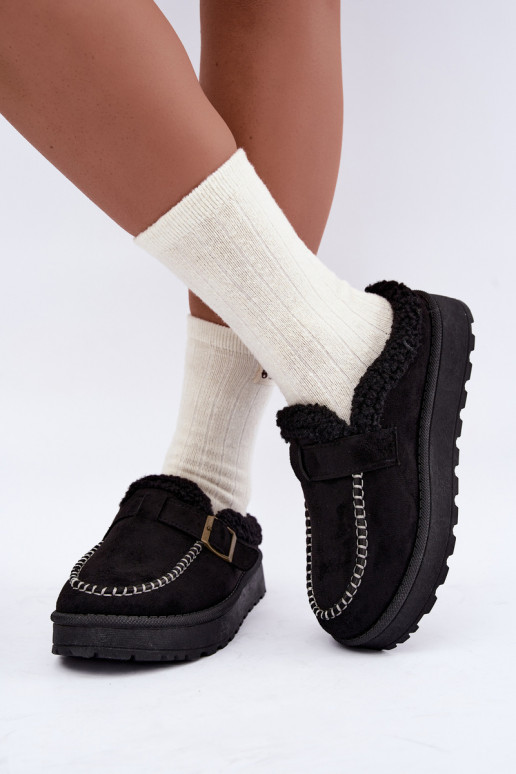 Damen Schneestiefel mit Schnallen in Schwarz Saldora