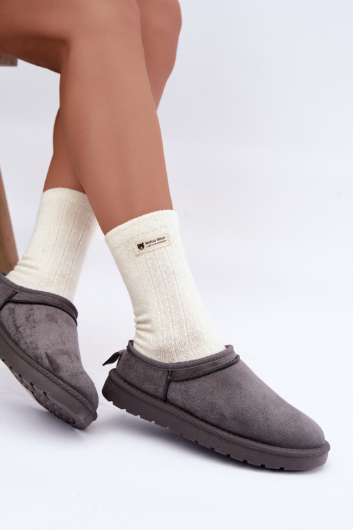 niedrige Damen Schneestiefel in Grau Rosmina