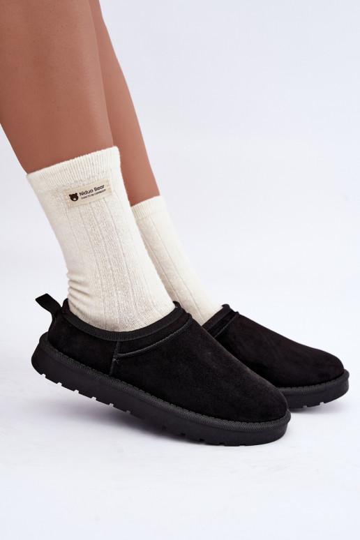 niedrige Damen Schneestiefel in Schwarz Rosmina