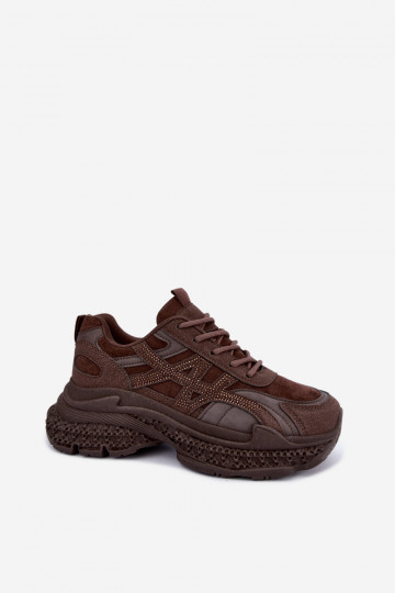 Sneaker mit schokoladenfarbener Dekoration Amselle