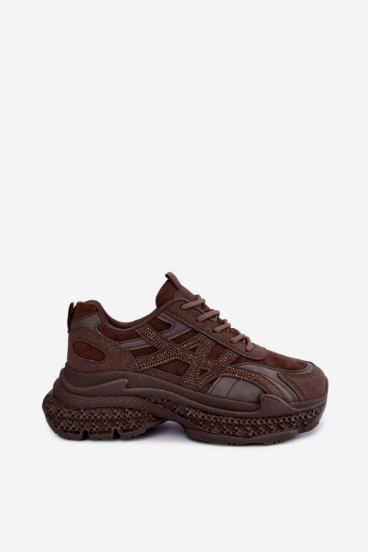 Sneaker mit schokoladenfarbener Dekoration Amselle