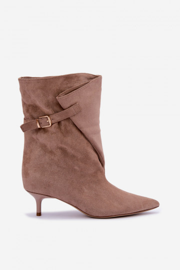 Stiefel Auf niedrigem Absatz mit Schnallen Beige Canelisse 2