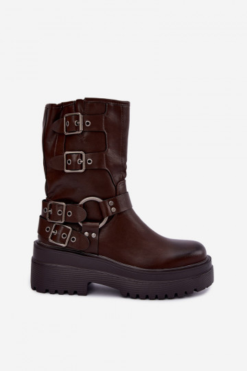 sich Zuarm laufen Stiefel mit einer Plattform mit Schnallen CzekoladoZue Gilmora 2
