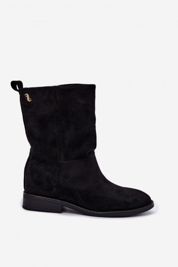 sich Zuarm laufen Stiefel mit breiten Absätzen schZuarze Farbe Peronne 2