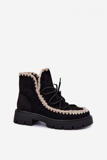 Stiefel Schneestiefel mit stilvollen Details schZuarze Farbe Cariselle