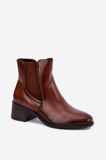 stylische Stiefel Feminin Klocke braune Farbe Dalmora