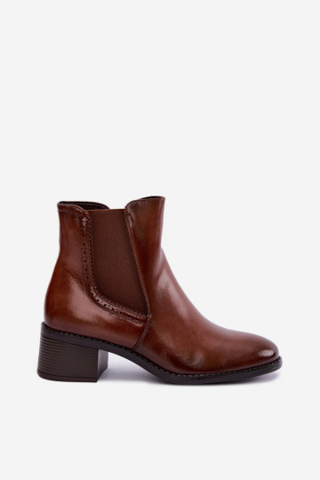 stylische Stiefel Feminin Klocke braune Farbe Dalmora 2