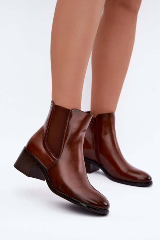 stylische Stiefel Feminin Klocke braune Farbe Dalmora