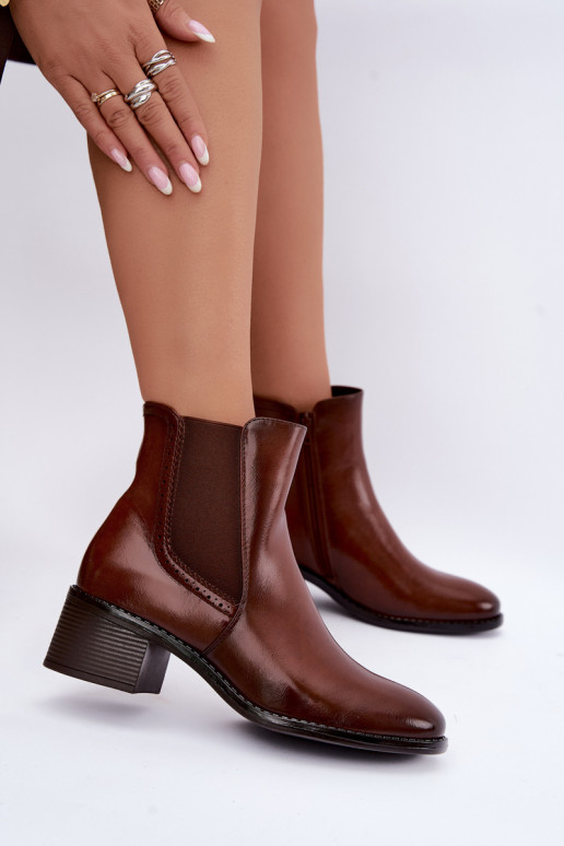 stylische Stiefel Feminin Klocke braune Farbe Dalmora