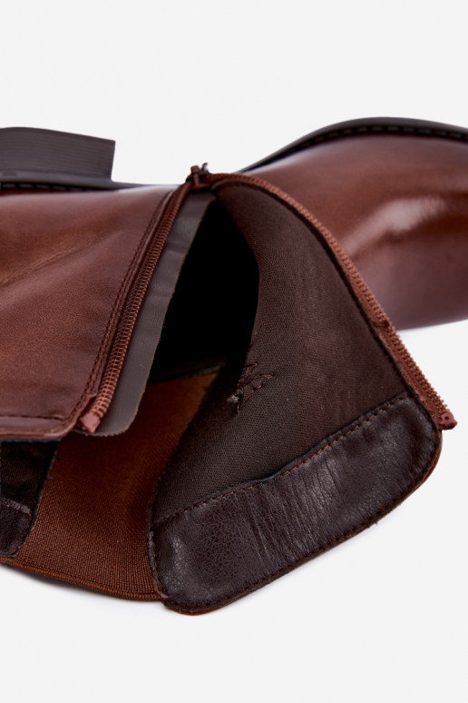 stylische Stiefel Feminin Klocke braune Farbe Dalmora