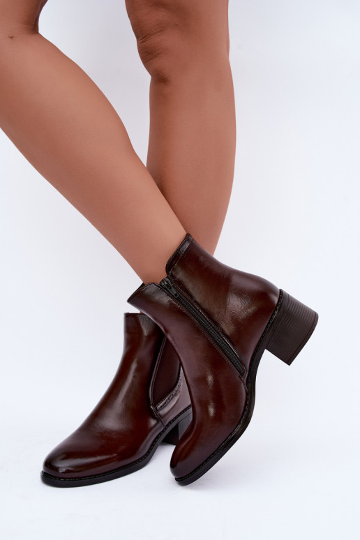 stylische Stiefel Feminin Klocke dunkelbraun Dalmora