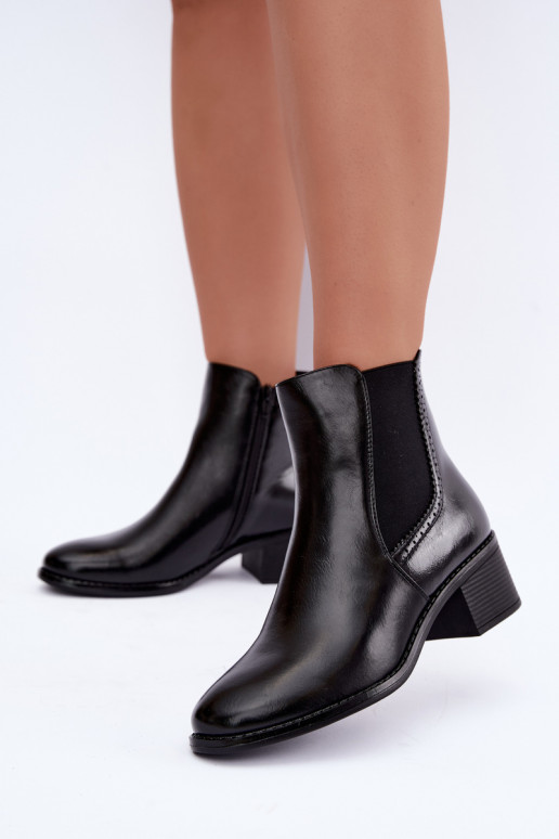 stylische Stiefel Feminin Klocke schZuarze Farbe Dalmora