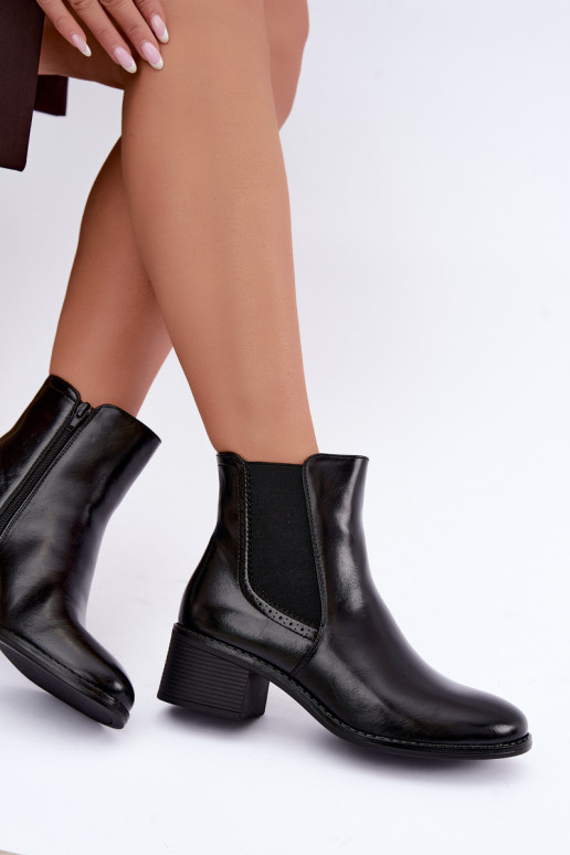 stylische Stiefel Feminin Klocke schZuarze Farbe Dalmora
