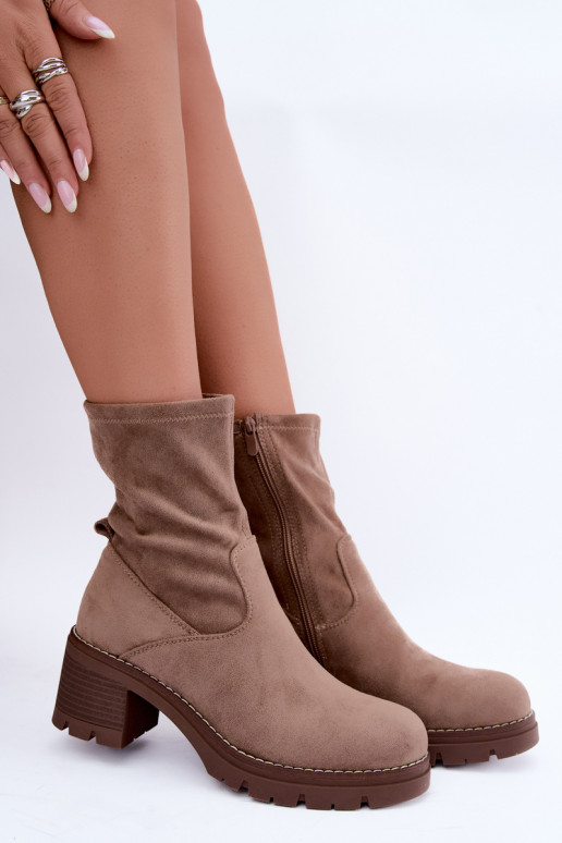 Damen Stiefeletten in Sandfarbe Meldrenelle