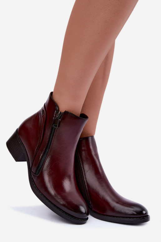 Wärmende bordeauxfarbene Stiefeletten Merseline