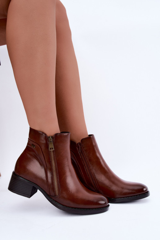 sich Zuarm laufen Stiefel Klocke braune Farbe Merseline