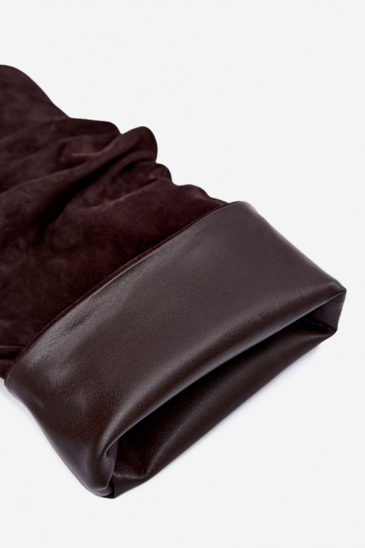 Schokoladenfarbene Stiefel zum Hineinschlüpfen mit dünnen Absätzen Balira