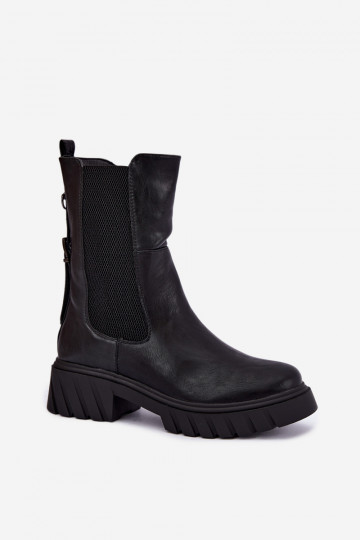 sich Zuarm laufen Stylische Damenstiefel Zum Schloss schZuarze Farbe Es mussnelle