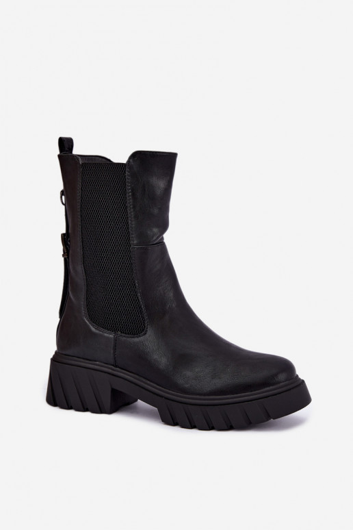 sich Zuarm laufen Stylische Damenstiefel Zum Schloss schZuarze Farbe Es mussnelle