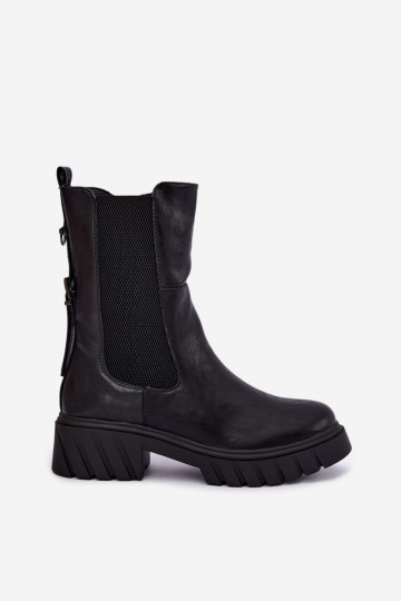 sich Zuarm laufen Stylische Damenstiefel Zum Schloss schZuarze Farbe Es mussnelle 2