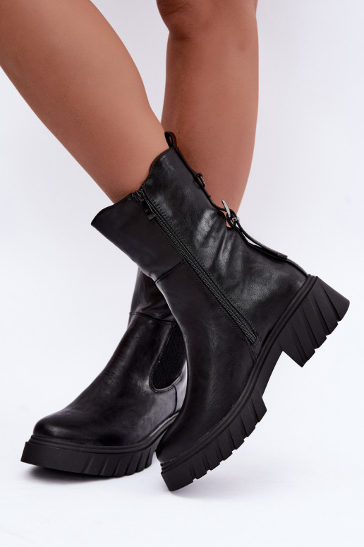 sich Zuarm laufen Stylische Damenstiefel Zum Schloss schZuarze Farbe Es mussnelle