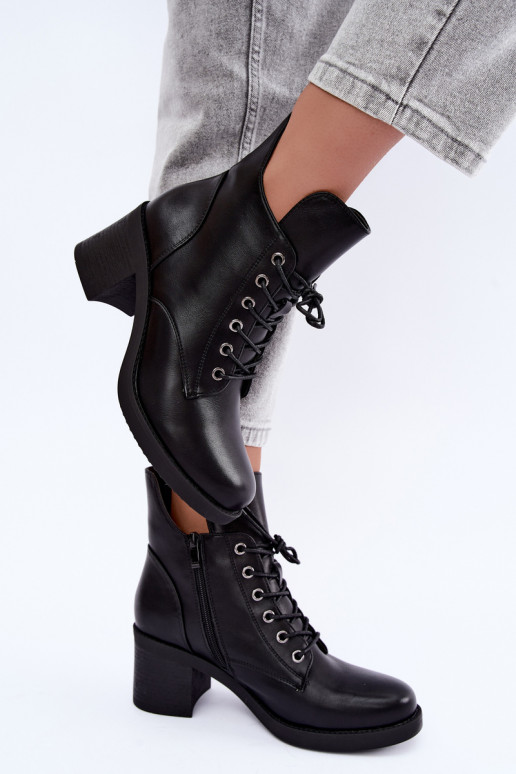 mit Schnürsenkeln sich Zuarm laufen Damenstiefel Klocke schZuarze Farbe Garella