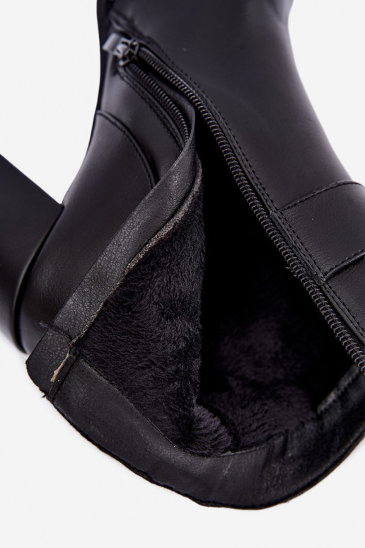 sich Zuarm laufen Stiefel mit Absätzen mit Ornamenten schZuarze Farbe Isarae