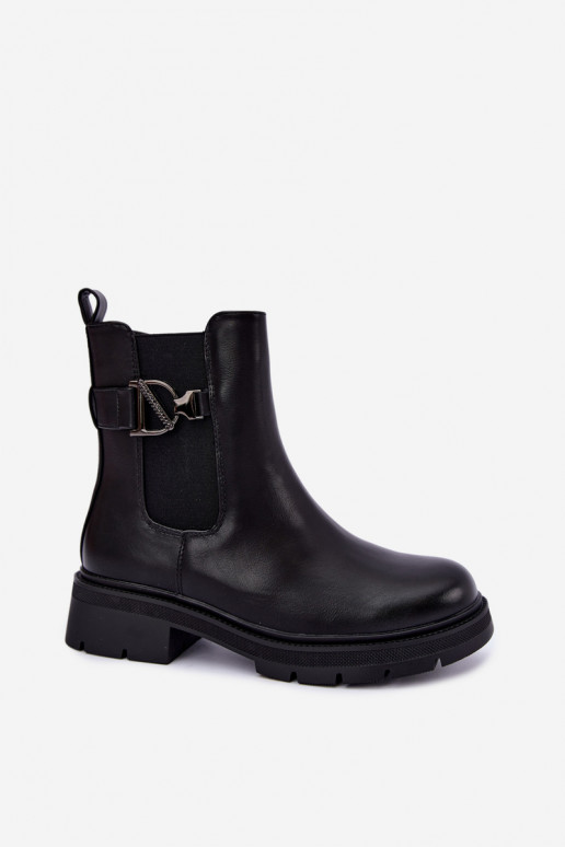 sich Zuarm laufen stylische Stiefel mit Ornamenten schZuarze Farbe Janira