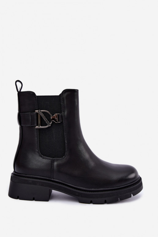 sich Zuarm laufen stylische Stiefel mit Ornamenten schZuarze Farbe Janira