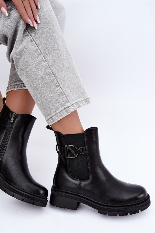 sich Zuarm laufen stylische Stiefel mit Ornamenten schZuarze Farbe Janira
