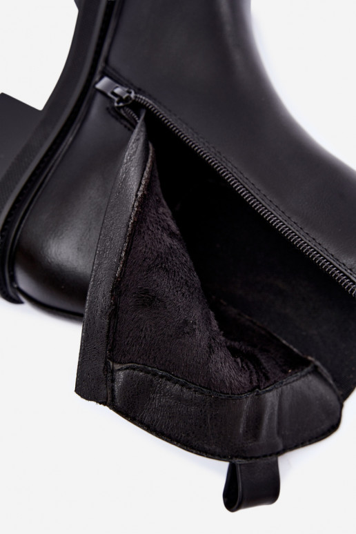 sich Zuarm laufen stylische Stiefel mit Ornamenten schZuarze Farbe Janira
