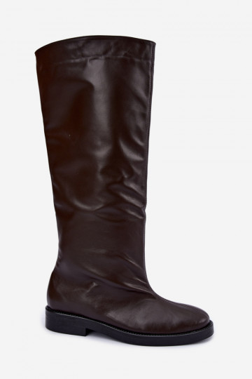 Haut sich Zuarm laufen Stiefel mit breiten Absätzen Zazoo 542 CzekoladoZue