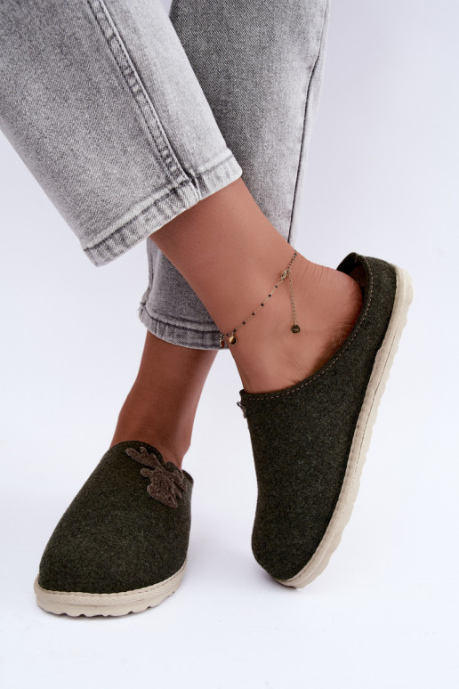 Damenpantoletten mit Rehen Inblu CS000049 khaki