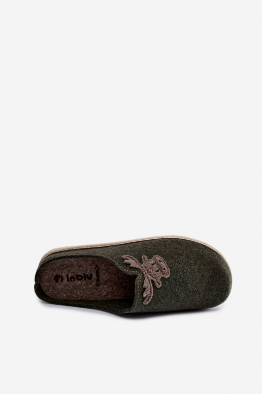 Damenpantoletten mit Rehen Inblu CS000049 khaki