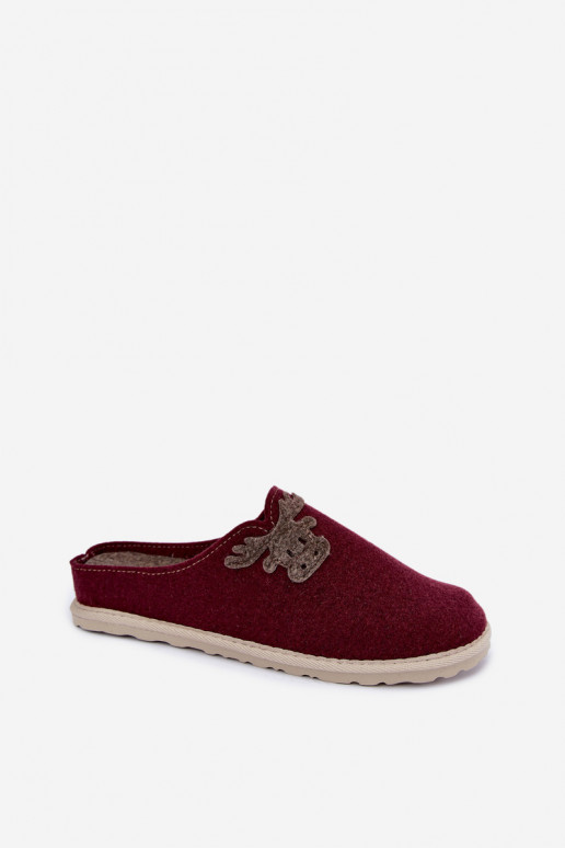 Damenpantoletten mit Rehen Inblu CS000049 bordeaux