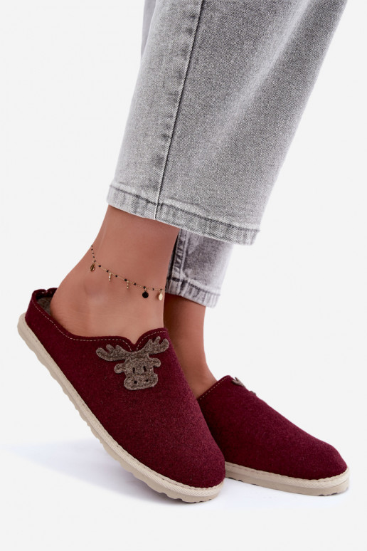 Damenpantoletten mit Rehen Inblu CS000049 bordeaux