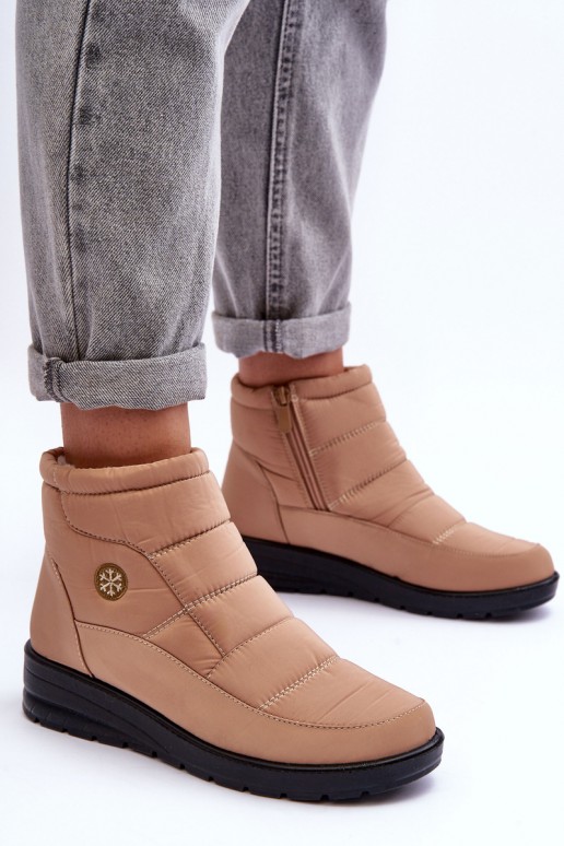 damen isolierte Schneestiefel in sandfarben Helis